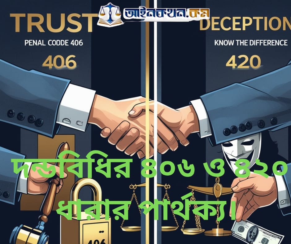 প্রতারণা নাকি বিশ্বাসভঙ্গ?দন্ডবিধির ৪০৬ ও ৪২০ ধারার আসল পার্থক্য জানুন!